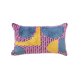 Cut Pile Jacquard Pillow With Abstract Geometric Pattern