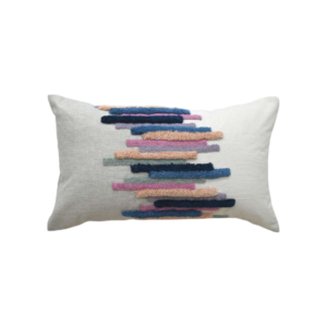 Handwoven Tufted And Embroidered Pillow