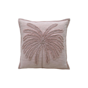 Handwoven Pillow With Tufted Palm Tree