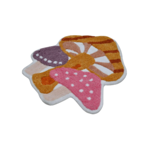 Table Tufted Shaped Bath Mat With Mushroom Pattern