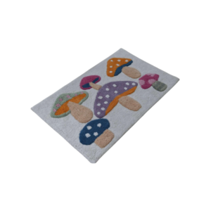 Table Tufted Bath Mat With Mushroom Pattern