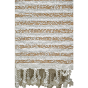 Luxe Stripes Textured Throw With Fancy Fringes