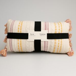 Multi Colour Vertically Striped Hand Woven Cushion