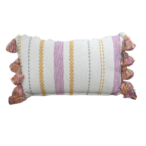 Multi Colour Vertically Striped Hand Woven Cushion