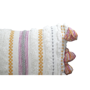 Multi Colour Vertically Striped Hand Woven Cushion