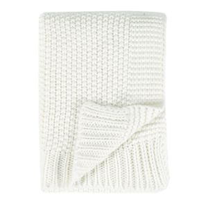 Textured White Baby Blanket