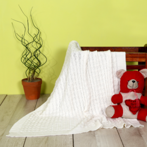 White-On-White Baby Blanket