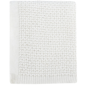 Serene White Knitted Throw