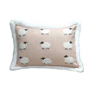 Embroidered Sheep Cushion Set of 2