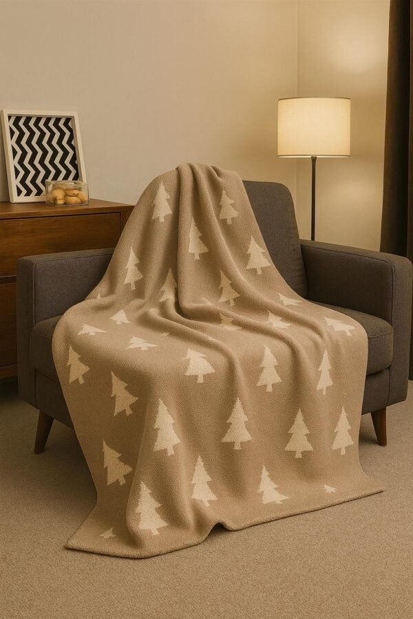 Silent Night Tree Knit Throw
