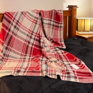 Tri-Texture Check Knit Throw