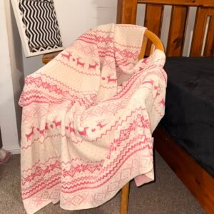 Blush & Snow Knit Throw