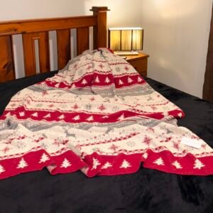 Christmas Striped Knit Throw