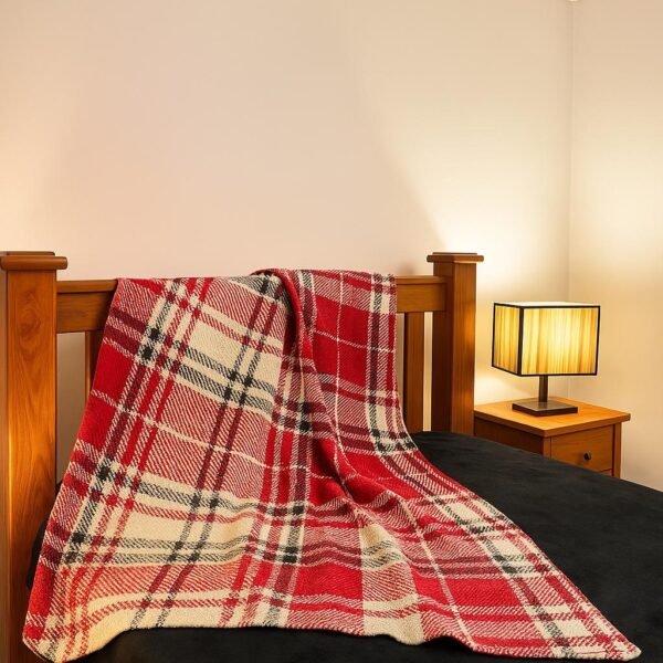 Tri-Texture Check Knit Throw
